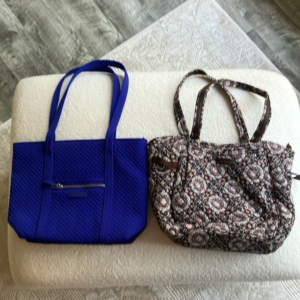 Vera Bradley microfiber Blue Vera tote and pattern tote